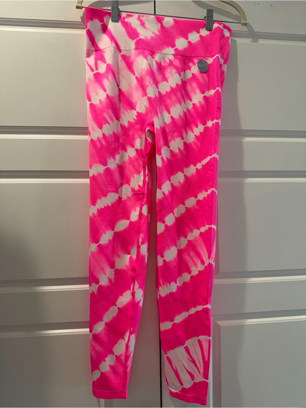 Pink Tie-Dye Pink Stretch Leggings